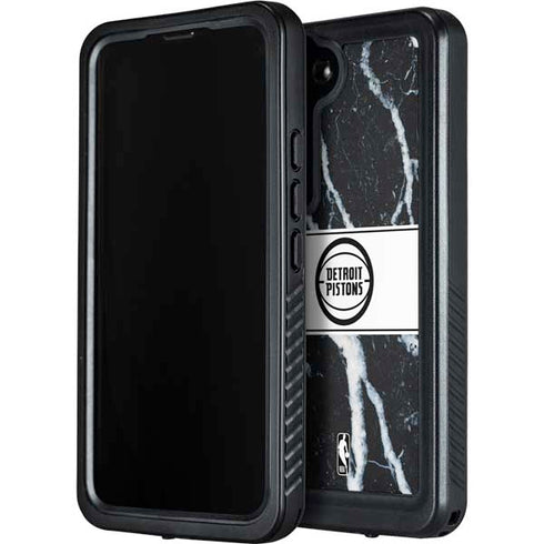 NBA Detroit Pistons Marble Galaxy S24 Plus Waterproof Case